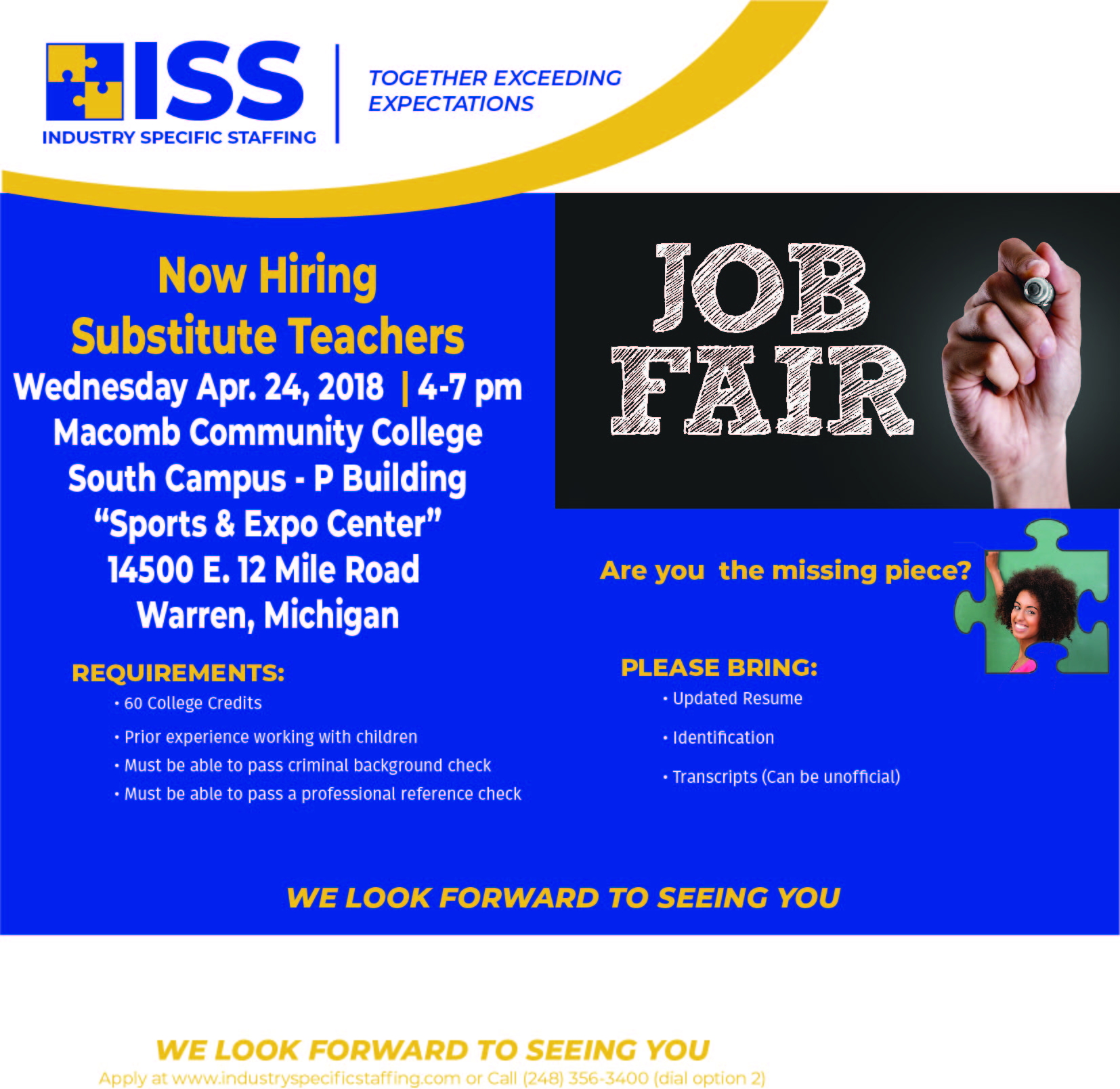Community College 2019 Job Fair Industry Specific Solutions
